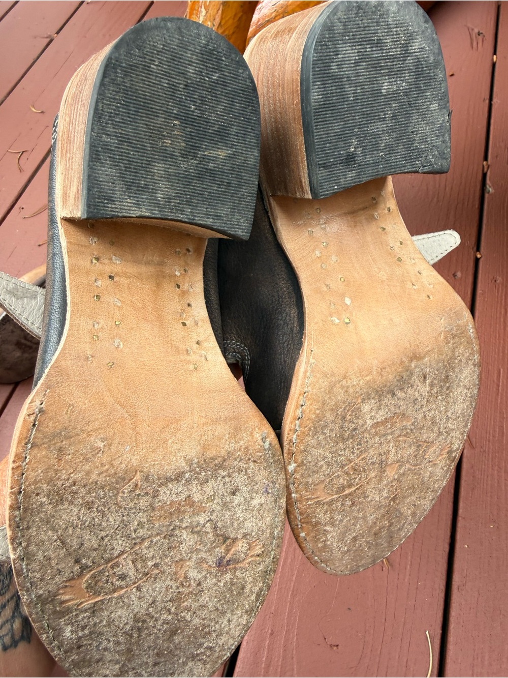 Freebird by Steven Brown Leather Buckle Clog Mules - Picture 3 of 3